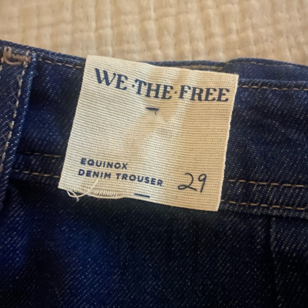 NWT Free People Equinox Blue Denim Wide Leg Trouser SZ 29 100% Cotton - Picture 6 of 11